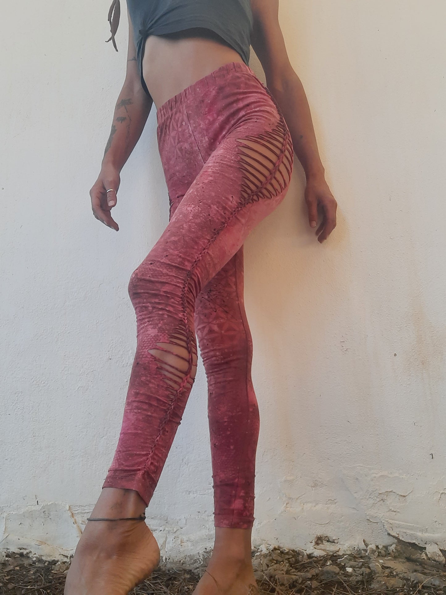 Psychedelic Flower Of Life Weave Leggings S