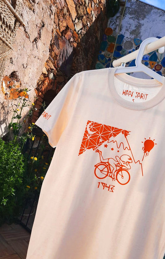 LSD Magic Bike Ride Alien T-shirt Psychedelic Albert Hofmann Orange