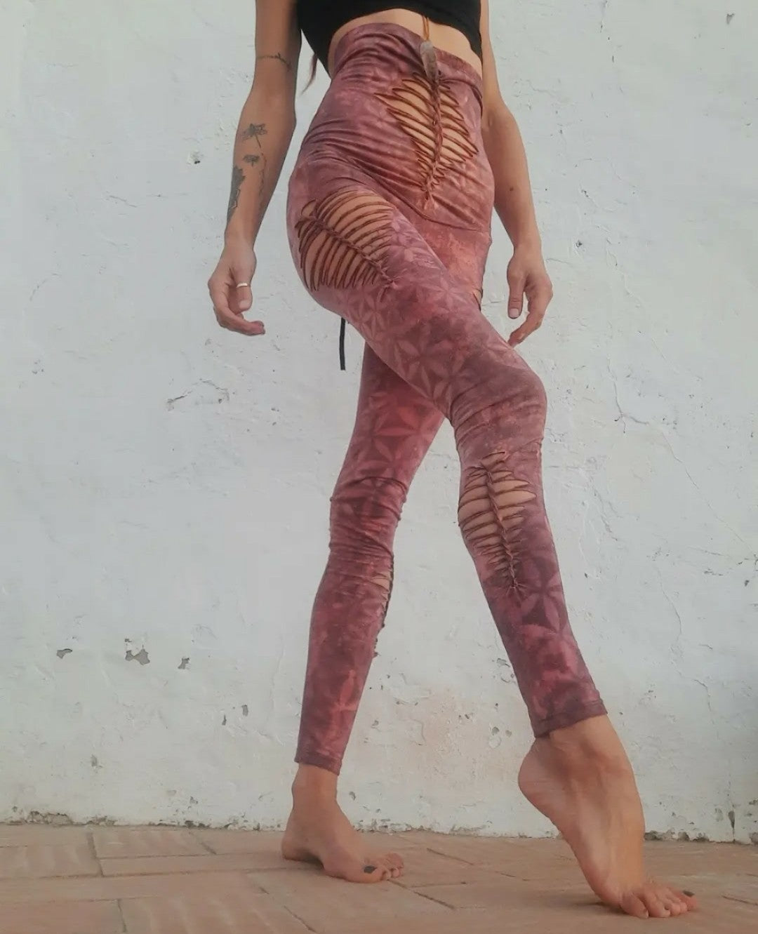 Flower Of Life Weave High Waist Leggings XS OOAK